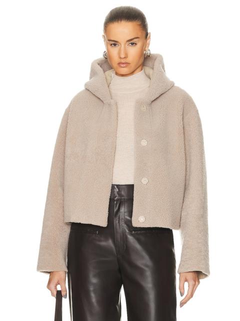 NOUR HAMMOUR Cooper Cropped Light Shearling Jacket