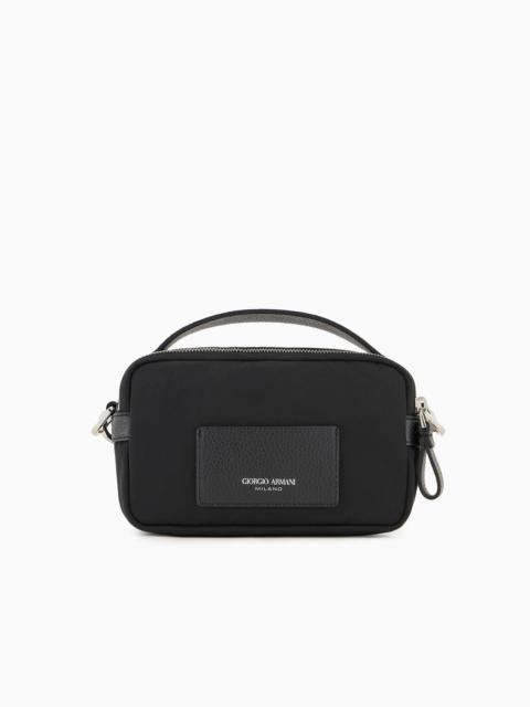 Mini crossbody bag in nylon and leather