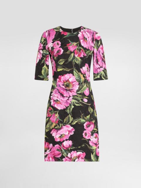 Dolce & Gabbana Fit-and-flare midi dress in peony-print cotton