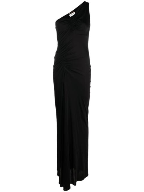 one-shoulder ruched dress