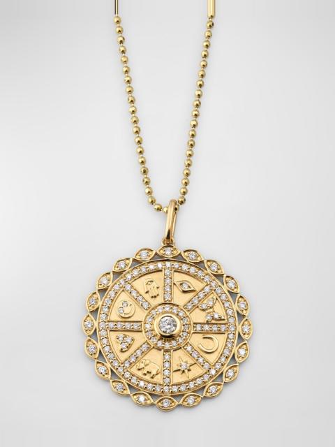 SYDNEY EVAN Diamond Icon Wheel Coin Charm Necklace
