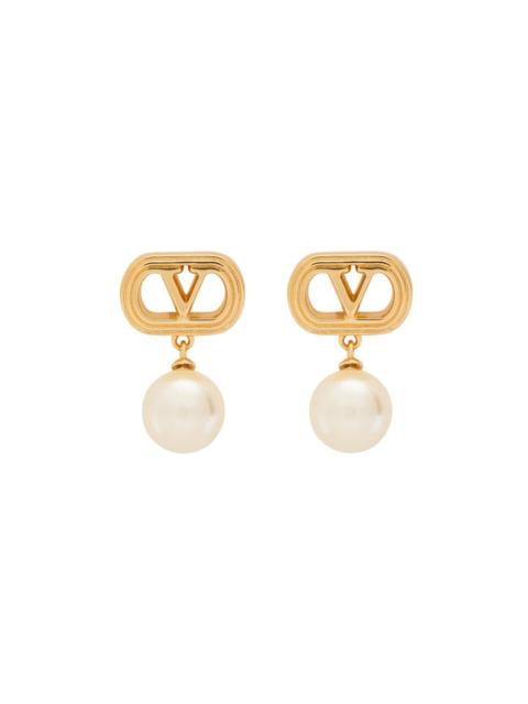 Valentino Valentino Garavani Ovalette Vlogo Swarovski Pearl-embellished Earrings