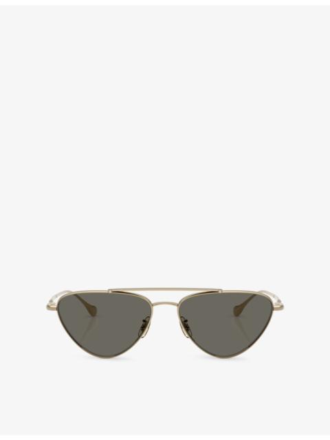 Oliver Peoples OV1369ST Jil Sander Edition 1 Pilot-Frame Titanium Sunglasses