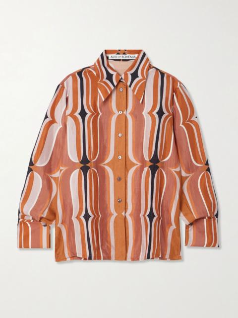 ALIX OF BOHEMIA Dana printed silk shirt Orange