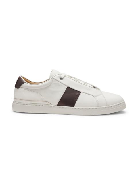BOSS GARY LEATHER SNEAKERS WITH CONTRAST SIDE PANEL