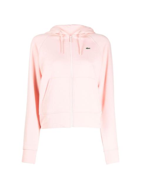 LACOSTE logo-patch zipped hoodie