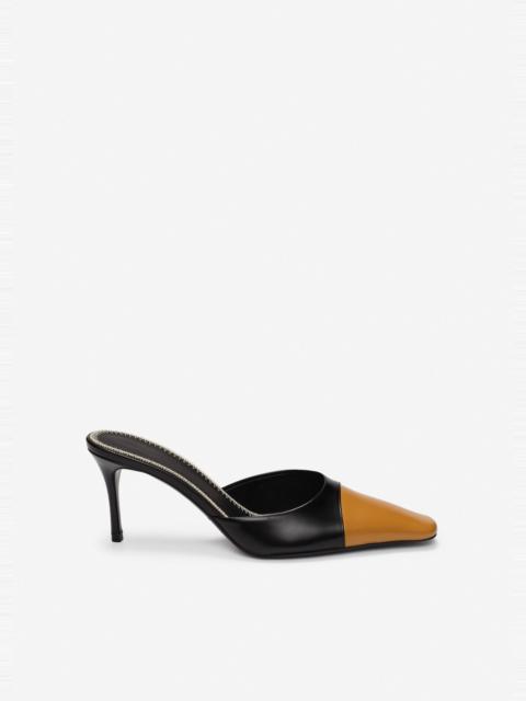 MAGDA BUTRYM Pointed-toe mules in black and gold leather