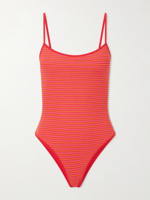 Lido Trentasei striped one-piece swimsuit Red