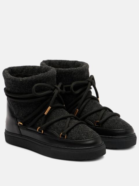 INUIKII Felt leather-trimmed snow boots