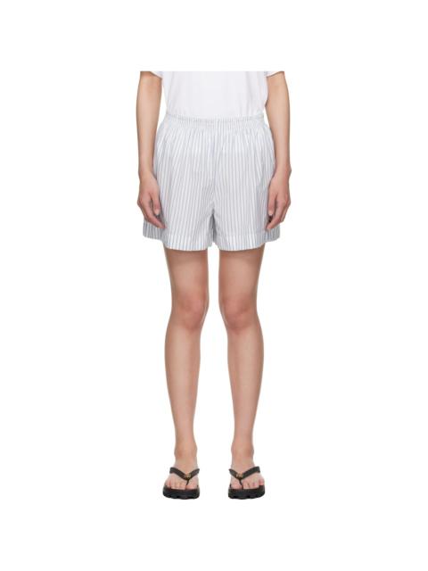 Moncler Blue & White Striped Shorts
