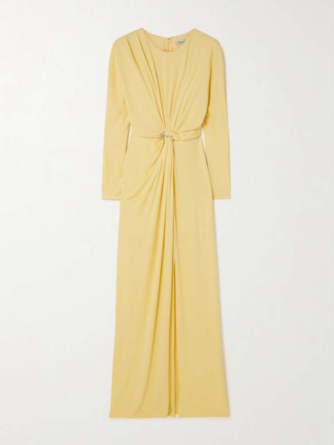 Maisie embellished draped stretch-jersey maxi dress