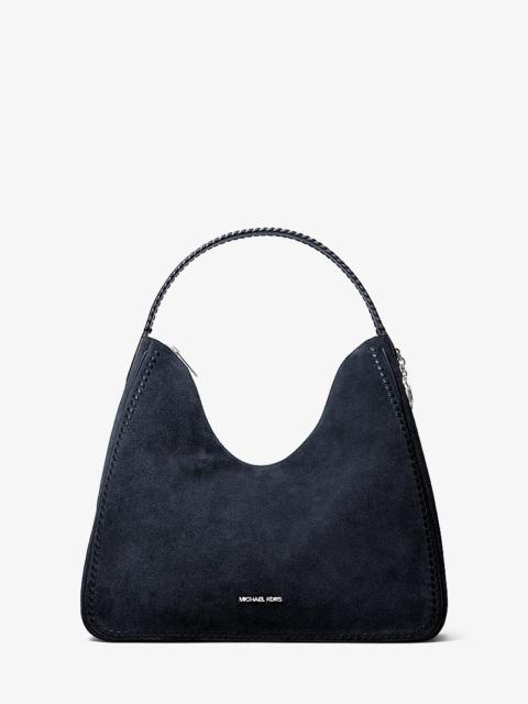 MICHAEL KORS Nayla Medium Suede Hobo Shoulder Bag