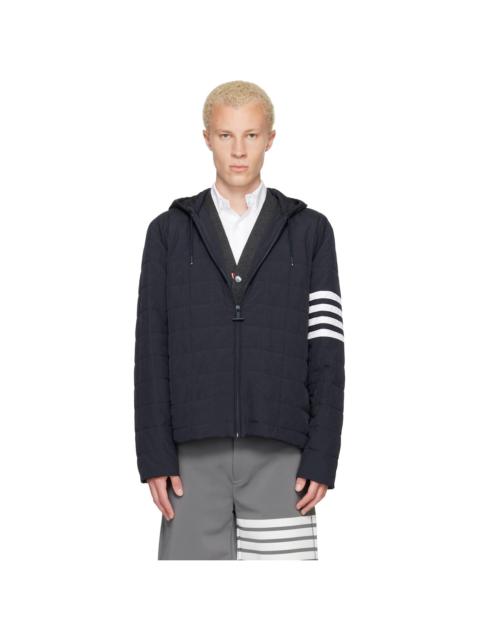 Thom Browne Navy Ripstop Light Weight Down Jacket