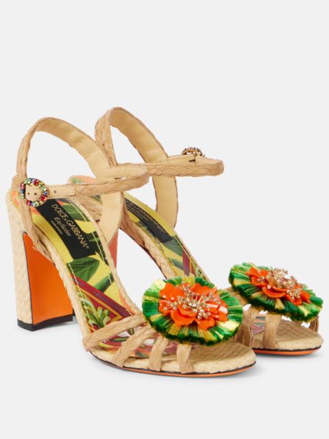 Dolce & Gabbana 90 embellished raffia sandals