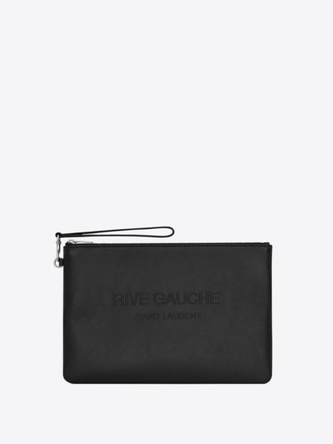 SAINT LAURENT rive gauche zipped pouch in smooth leather