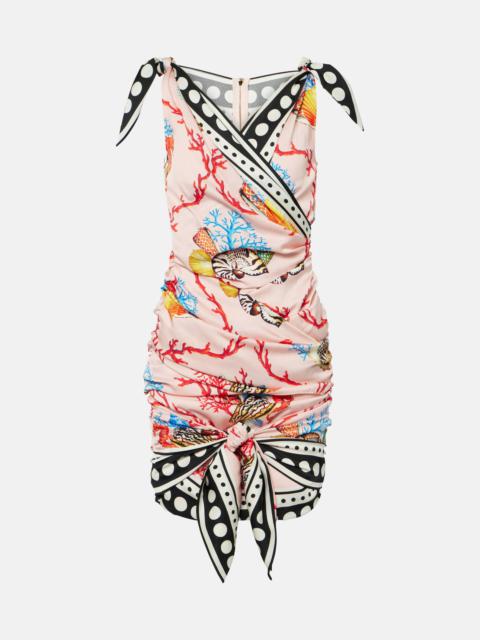 Capri printed silk-blend minidress