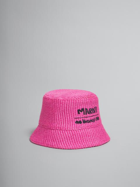 Marni MARNI X NO VACANCY INN - FUCHSIA HAT IN RAFFIA FABRIC