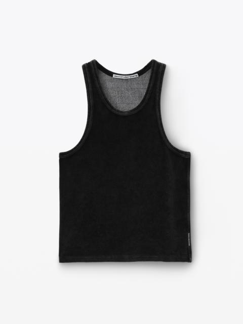 Alexander Wang crew neck tank top in velour