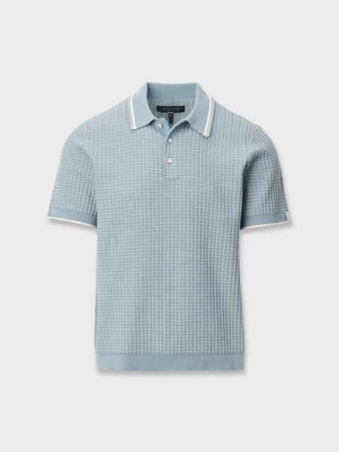 rag & bone Harvey Rib-Knit Polo Shirt