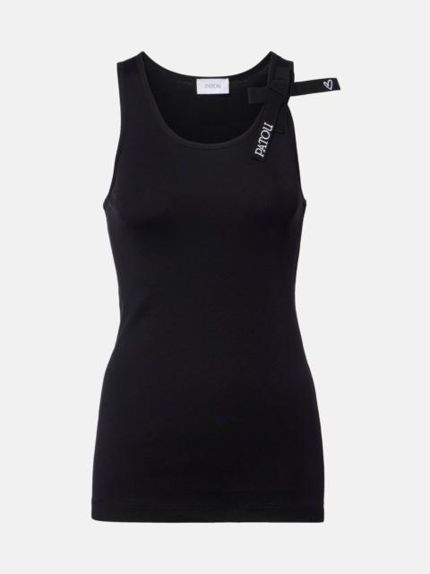 PATOU Logo bow-detail cotton tank top