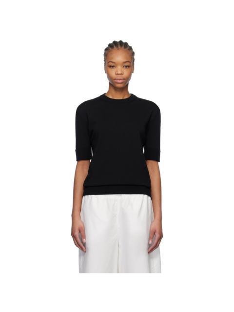Black Wool Crew-Neck T-shirt