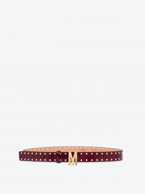Moschino GOLD STUD CALFSKIN M BELT