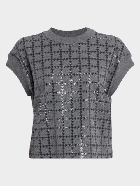 Brunello Cucinelli Micro Sequin Cotton Tank Top