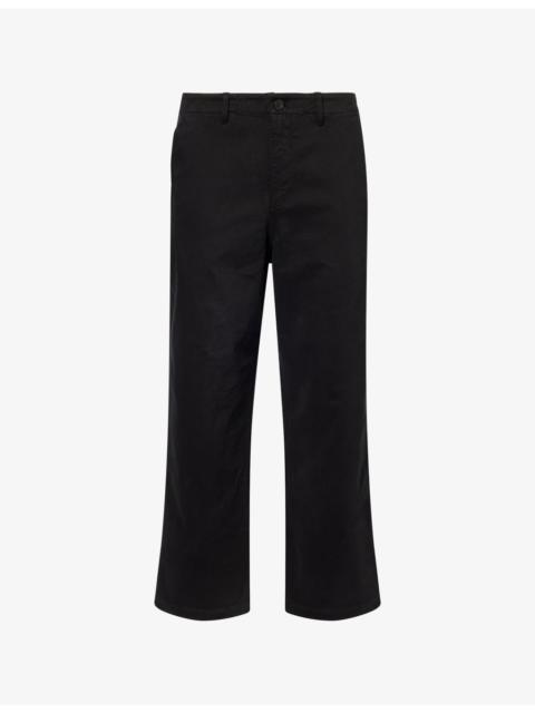FRAME Straight-Leg Mid-Rise Cotton Chino Trousers