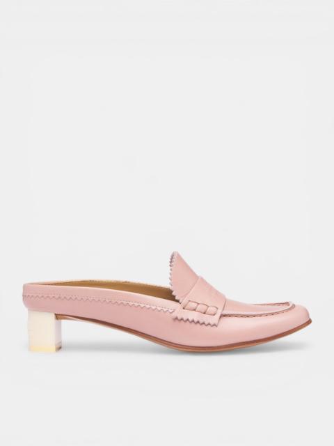 MM6 Maison Margiela Pink Leather Penny Loafer Mules