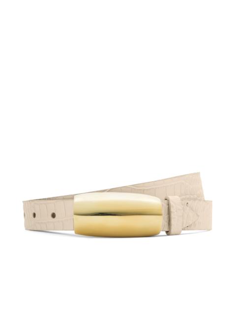 L'AGENCE Marlowe Croc-Embossed Leather Belt