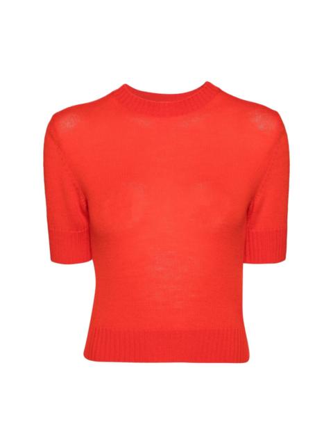 round-neck knitted top