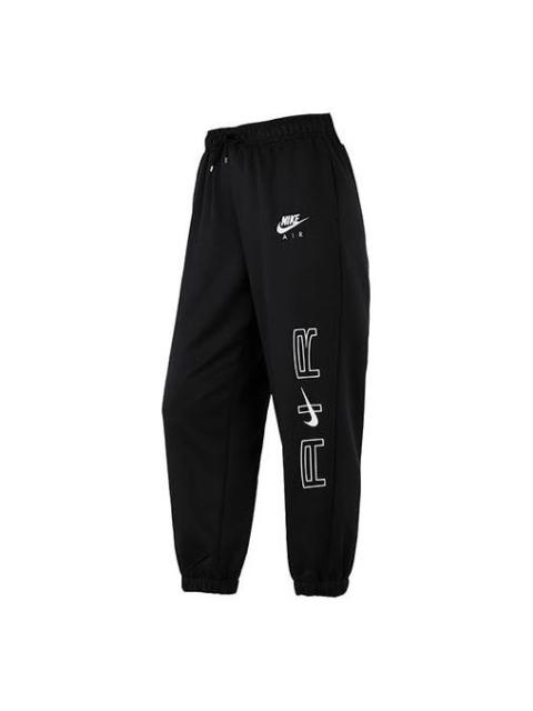Nike (WMNS) Nike Air Printing Sports Lacing Loose Bundle Feet Black Pants DD5426-010