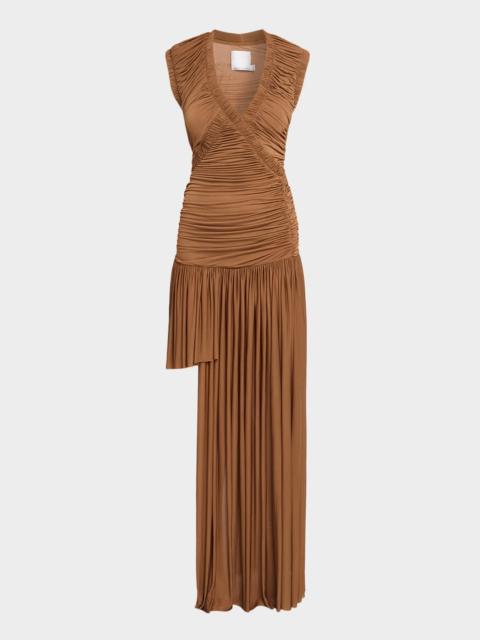 CHRISTOPHER ESBER Theron Pleated Asymmetric Gown