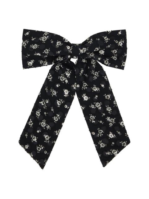 ANNA SUI Black Ditsy Dot Chiffon Bow Hair Clip