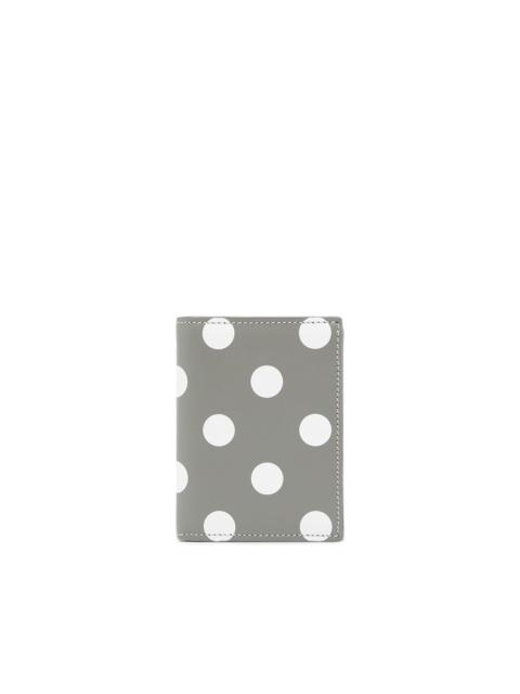 polka dot-print leather cardholder
