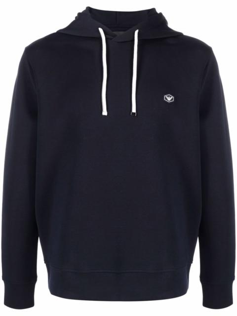 EMPORIO ARMANI long-sleeved logo patch hoodie