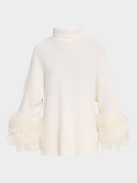 LAPOINTE Yak Yarn-Cuff Merino Wool Turtleneck Sweater