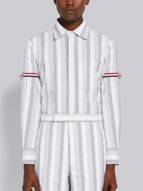 Thom Browne RWB-stripe seersucker shirt