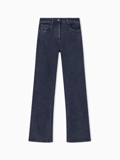 GIORGIO ARMANI SLIM-FIT FLARE JEANS IN OVERDYED STRETCH COTTON DENIM