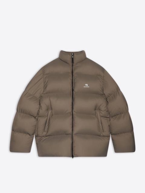 BALENCIAGA Men's Sporty B Cosy Puffer Jacket in Brown