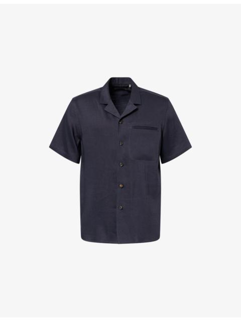 CORNELIANI Short-Sleeve Wool And Linen-Blend Shirt