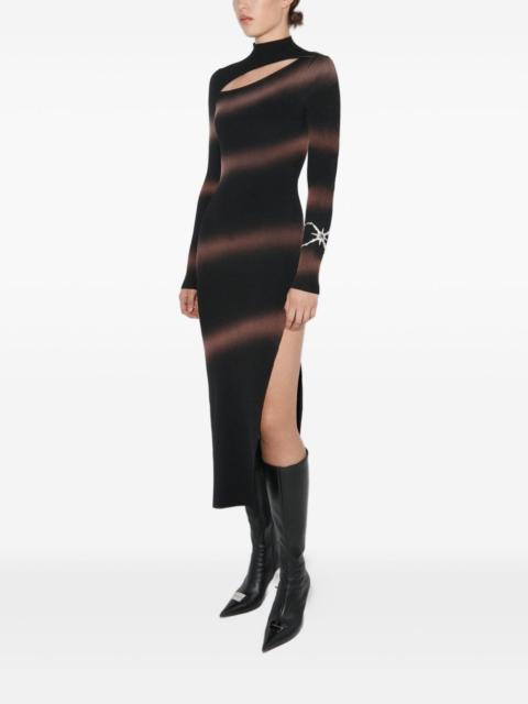 MISBHV striped cut-out knitted dress