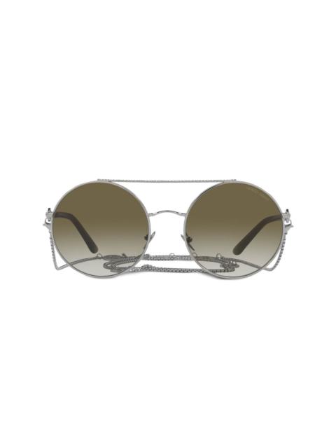 chain-detail round-frame sunglasses