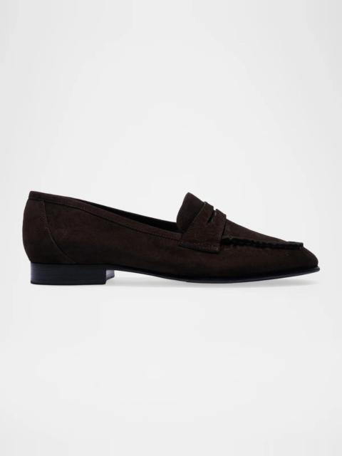 Aeyde Aldous Suede Penny Loafers