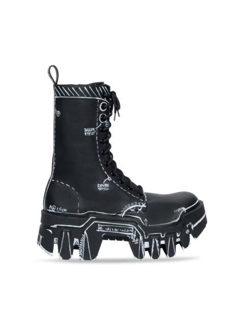 BALENCIAGA Women's Bulldozer Lace-up Boot  in Black