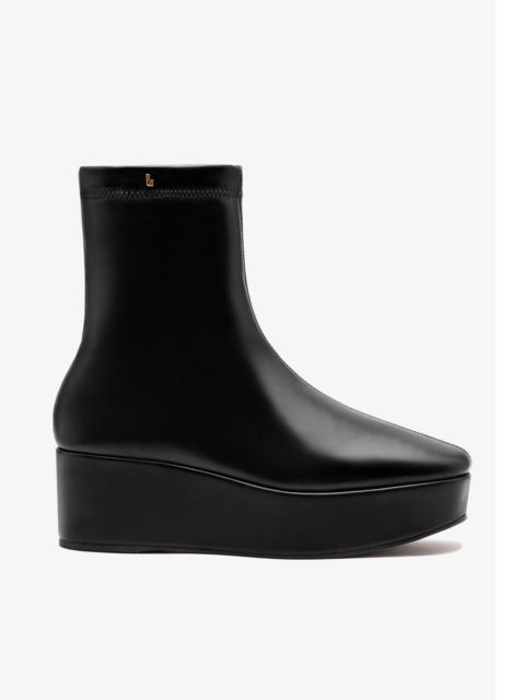 Larroudé Dani Flatform Boot In Black Leather