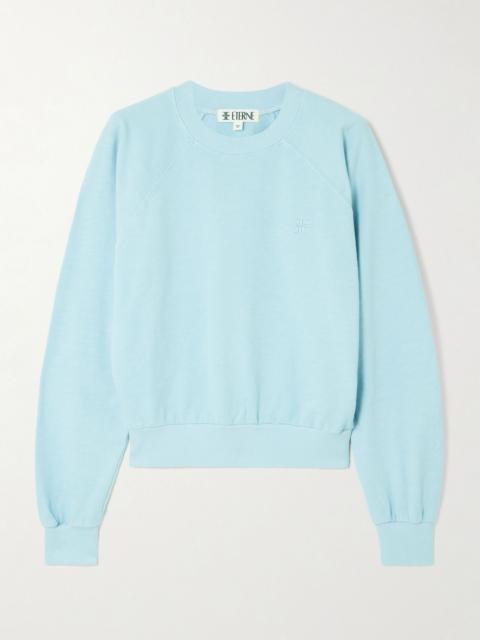 ÉTERNE Sonny embroidered cotton-jersey sweatshirt Blue