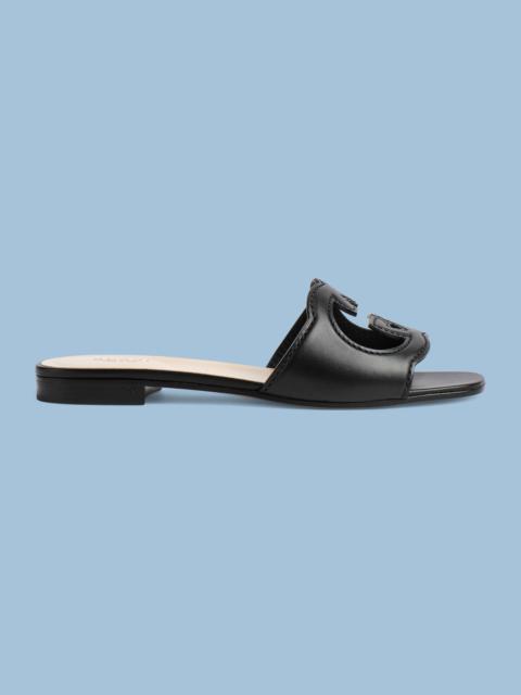 GUCCI Women's Interlocking G cut-out slide sandal
