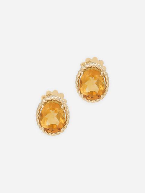 Anna earrings in yellow gold 18kt with citrines