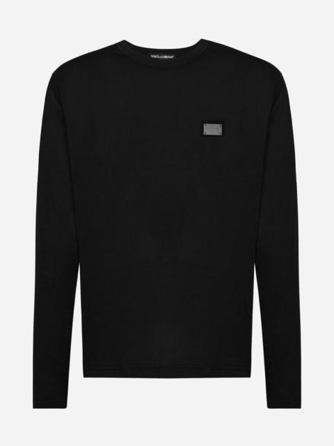 Dolce & Gabbana Long-sleeved T-shirt with logo tag